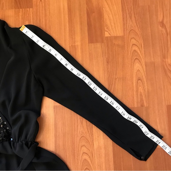 VINTAGE 80’s | Black Sequinned Holiday Party Cocktail Dress EUC Size Medium - Picture 16 of 17